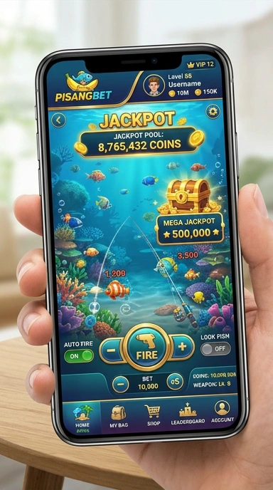 Tangkapan layar antarmuka pengguna aplikasi pisangbet yang menarik.